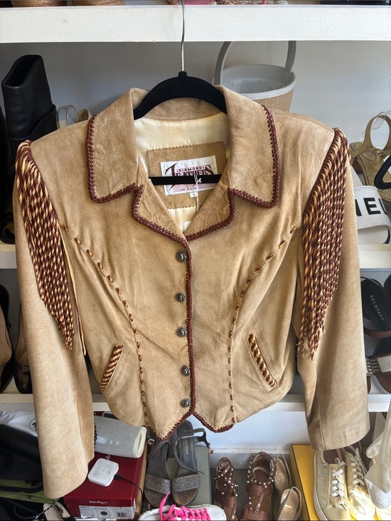 Diamond Leathers Jackets & Blazers - Diamond Leathers Tan Suede Fringe Vintage Suede Jacket/S